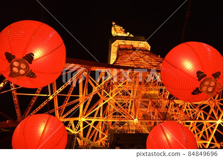 東京塔和夜晚的燈籠 東京塔和夜晚的燈籠 84849696