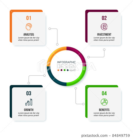 Business concept infographic template with... - Stock Illustration ...