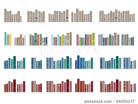 插圖素材：4種不同柔和顏色的可愛書籍線組 84850337