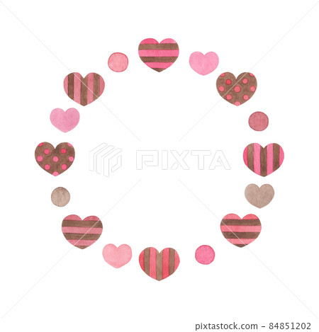 【水彩】心形圓框 84851202