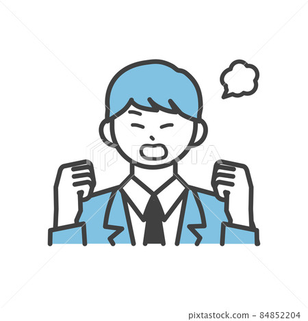憤怒的製服男孩插畫素材 84852204