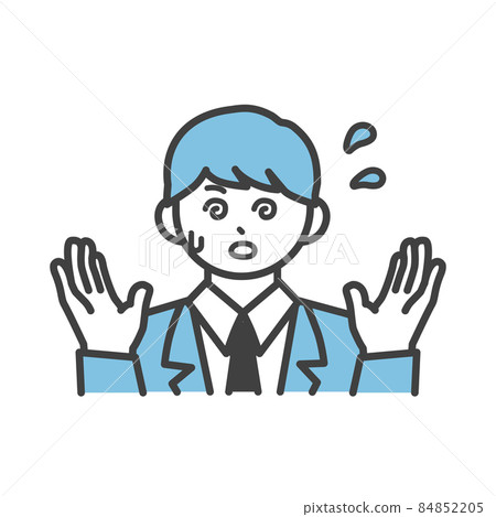 穿著不耐煩制服的男孩插畫素材 84852205
