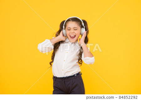 Child enjoy music sound. Audio schooling Child enjoy music sound. Audio schooling 84852292