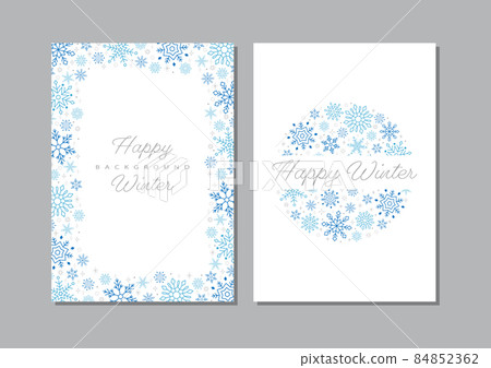 Snowflake Postcard Design Card design set decorated with snowflakes... - Stock Illustration ...