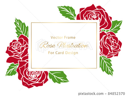 Rose flower design frame Card template material - Stock Illustration ...