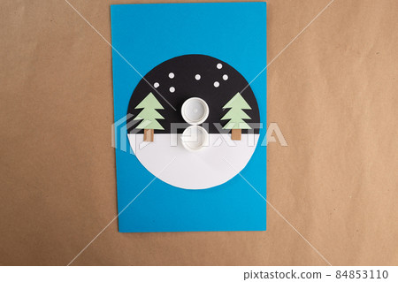 DIY plastic bottle snowman, handmade Christmas card for kids 84853110