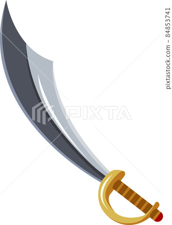 Crossed Swords Sabers Flat Illustration Stock Illustration