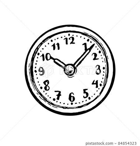 Ink sketch of clock dial face. Ink sketch of clock dial face. 84854323