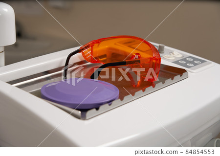 Safety glasses for patient and doctor, health equipment. Dentist clinic. protective goggles 84854553