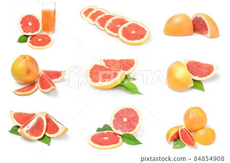 Collection of grapefruit over a white background Collection of grapefruit over a white background 84854908