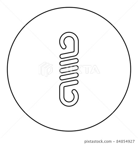 Spring metal coil spiral steel wire flexible icon in circle round black color vector illustration image outline contour line thin style Spring metal coil spiral steel wire flexible icon in circle round black color vector illustration image outline contour line thin style 84854927