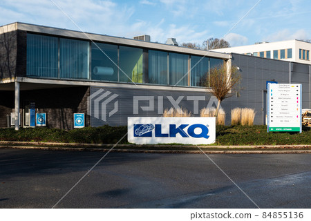 Neder-Over-Heembeek, Brussels, Belgium - 12 11 2021: The LKQ automotive aftermarket company for parts and paint of vehicles 84855136