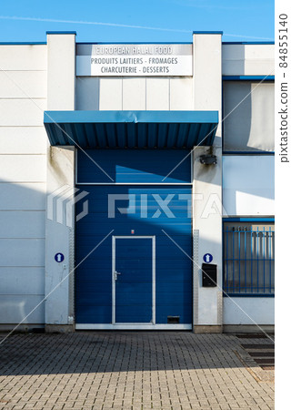 Neder-Over-Heembeek, Brussels, Belgium - 12 11 2021: The European Halal Food Company entrance and warehouse Neder-Over-Heembeek, Brussels, Belgium - 12 11 2021: The European Halal Food Company entrance and warehouse 84855140