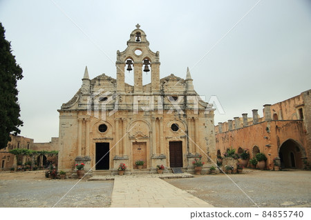 Holy Arcady Monastery in Crete, February, Greece. High quality photo Holy Arcady Monastery in Crete, February, Greece. High quality photo 84855740