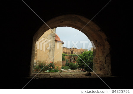 Holy Arcady Monastery in Crete, February, Greece. High quality photo Holy Arcady Monastery in Crete, February, Greece. High quality photo 84855791