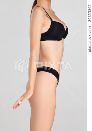 female body with well-kept skin in blackunderwear 84855865