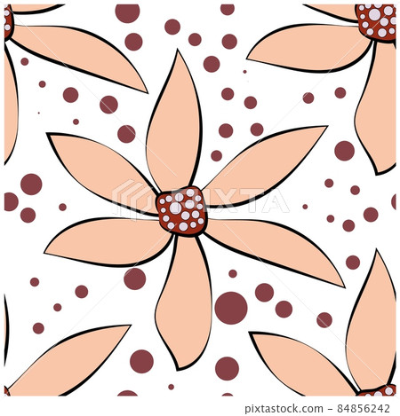 Beautiful paper art seamless pattern with flowers. Vintage pink print. Summer vector illustration Beautiful paper art seamless pattern with flowers. Vintage pink print. Summer vector illustration 84856242
