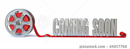 Film roll with COMING SOON text 3D 84857768