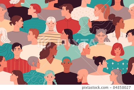 A lot of diverse people. Public, hype, social issues, community. A lot of diverse people. Public, hype, social issues, community. 84858027