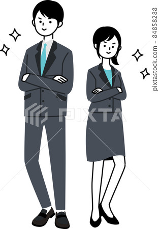Business person men and women arm-folded pose 84858288