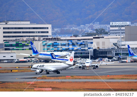 Osaka International Airport JAL Airplane Takeoff Sky Park Osaka International Airport JAL Airplane Takeoff Sky Park 84859237