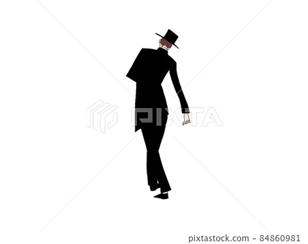 A man in the back wearing a top hat A man in the back wearing a top hat 84860981