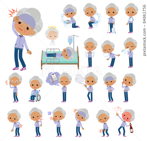 傷病狀態淺紫色球衣老年女套裝 84861756