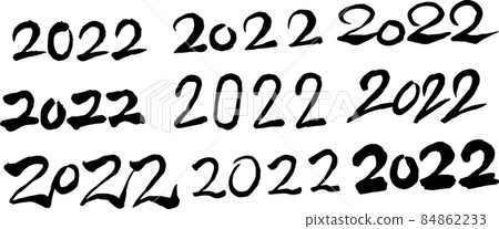 2022 calligraphy writing numbers New Year's card New Year's card material set 84862233