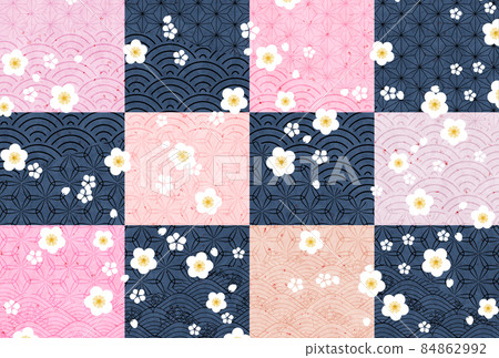 梅花春天日本圖案背景 梅花春天日本圖案背景 84862992