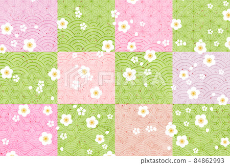Plum spring Japanese pattern background Plum spring Japanese pattern background 84862993