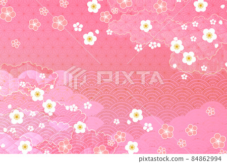 Sakura plum Japanese pattern background Sakura plum Japanese pattern background 84862994