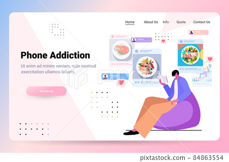 man blogger sharing photos at social networks guy making posts for followers social media addiction concept 84863554