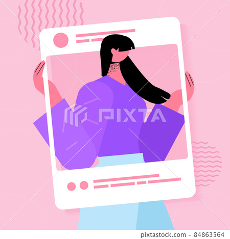 beautiful photo of woman blogger social network girl making post for followers social media addiction concept beautiful photo of woman blogger social network girl making post for followers social media addiction concept 84863564