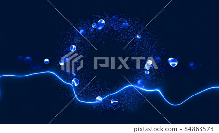 CG 粒子背景的光球和線條,中心有復制空間 CG 粒子背景的光球和線條,中心有復制空間 84863573