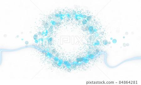 CG particles background of light balls and lines with a copy space in the center 84864281