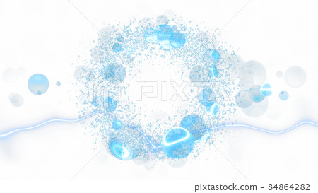 CG particles background of light balls and lines with a copy space in the center CG particles background of light balls and lines with a copy space in the center 84864282
