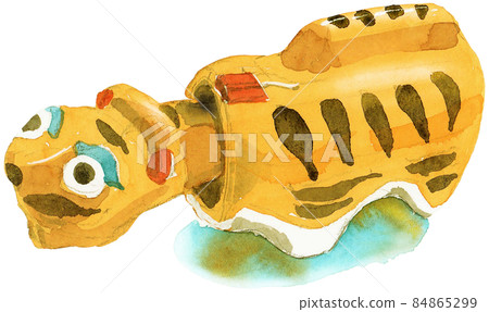 It is a tiger of the zodiac, a tiger of papier mache, a lucky charm. 84865299