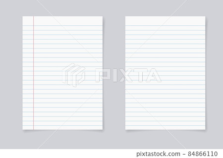 Blank realistic vector horizontal lined notebook 84866110