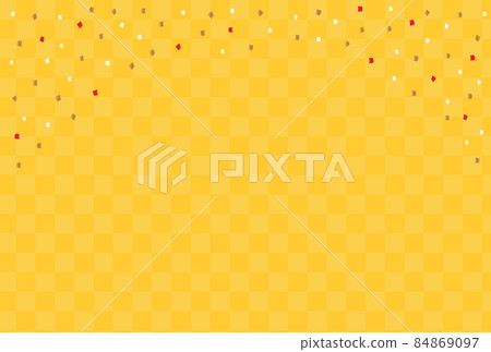 Congratulations on the confetti dancing (yellow) --Checkered sale / New Year / Win / Victory image material 84869097