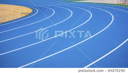 400m track in athletics stadium 84870290