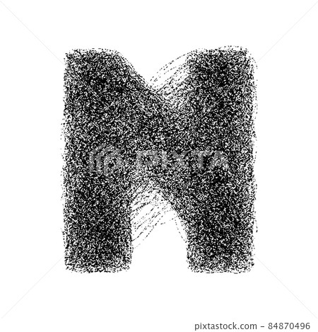 Decorative letter n made of particles isolated on white background. Vector illustration Decorative letter n made of particles isolated on white background. Vector illustration 84870496