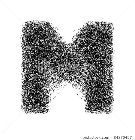 Decorative letter m made of particles isolated on white background. Vector illustration Decorative letter m made of particles isolated on white background. Vector illustration 84870497