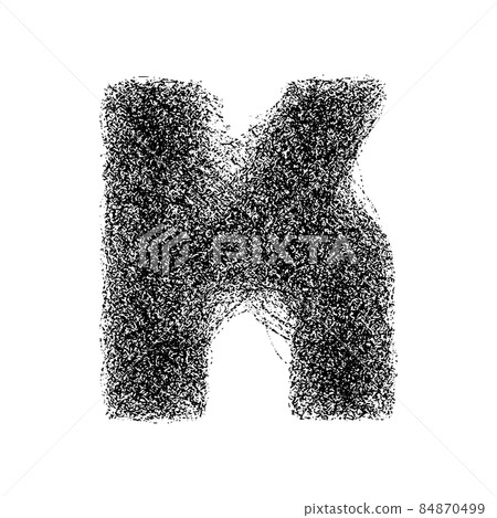 Decorative letter k made of particles isolated on white background. Vector illustration Decorative letter k made of particles isolated on white background. Vector illustration 84870499
