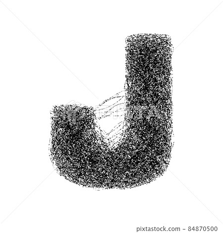 Decorative letter j made of particles isolated on white background. Vector illustration Decorative letter j made of particles isolated on white background. Vector illustration 84870500