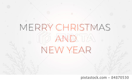 Merry Christmas and New Year, vector polygonal Christmas background or digital banner. Abstract festive new year design 84870530