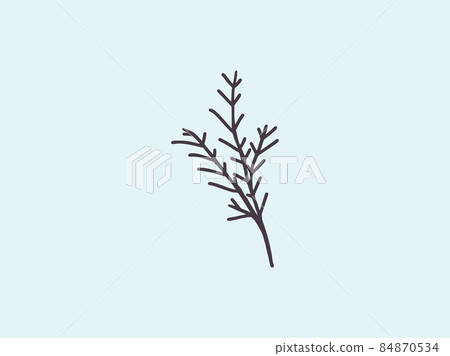 Vector illustration of a hand drawn branch isolated on a blue background Vector illustration of a hand drawn branch isolated on a blue background 84870534