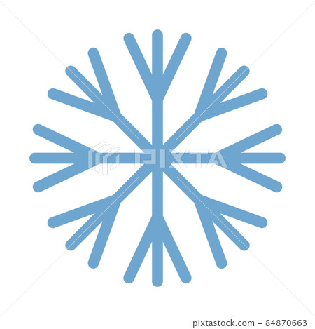 Snowflake blue icon simple flat illustration silhouette of snowflake 84870663