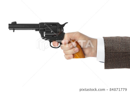 Hand with revolver 84871779