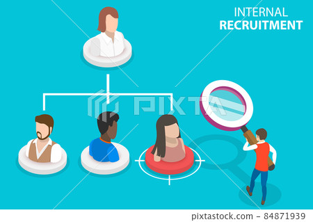 3D Isometric Flat Vector Conceptual Illustration of Internal Recruitment. 3D Isometric Flat Vector Conceptual Illustration of Internal Recruitment. 84871939