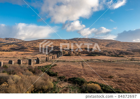 Aerial view of the Owencarrow Railway Viaduct by Creeslough in County Donegal - Ireland 84872697